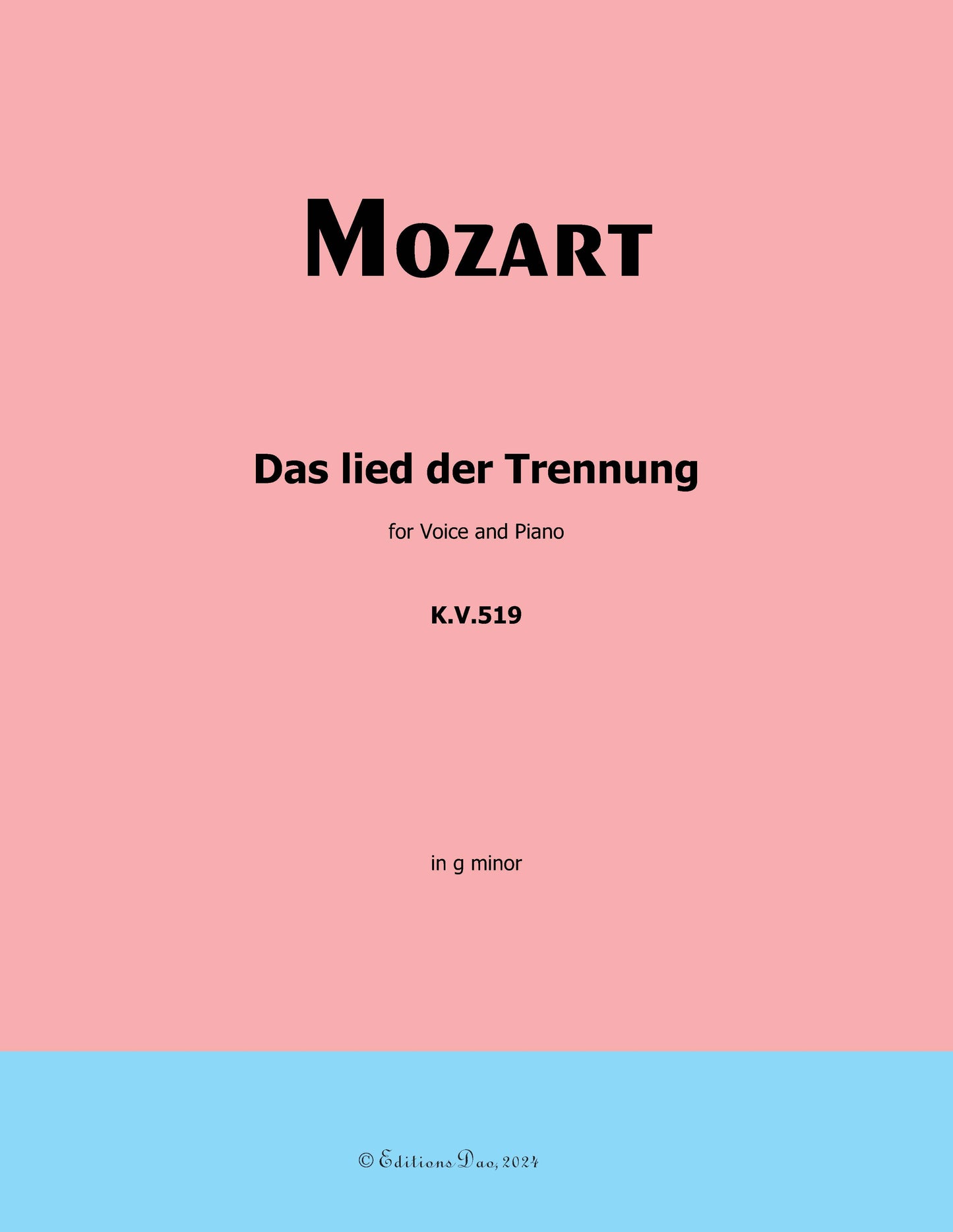 Das lied der trennung, by W. A. Mozart