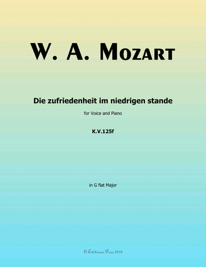 Die zufriedenheit im niedrigen stande, by W. A. Mozart