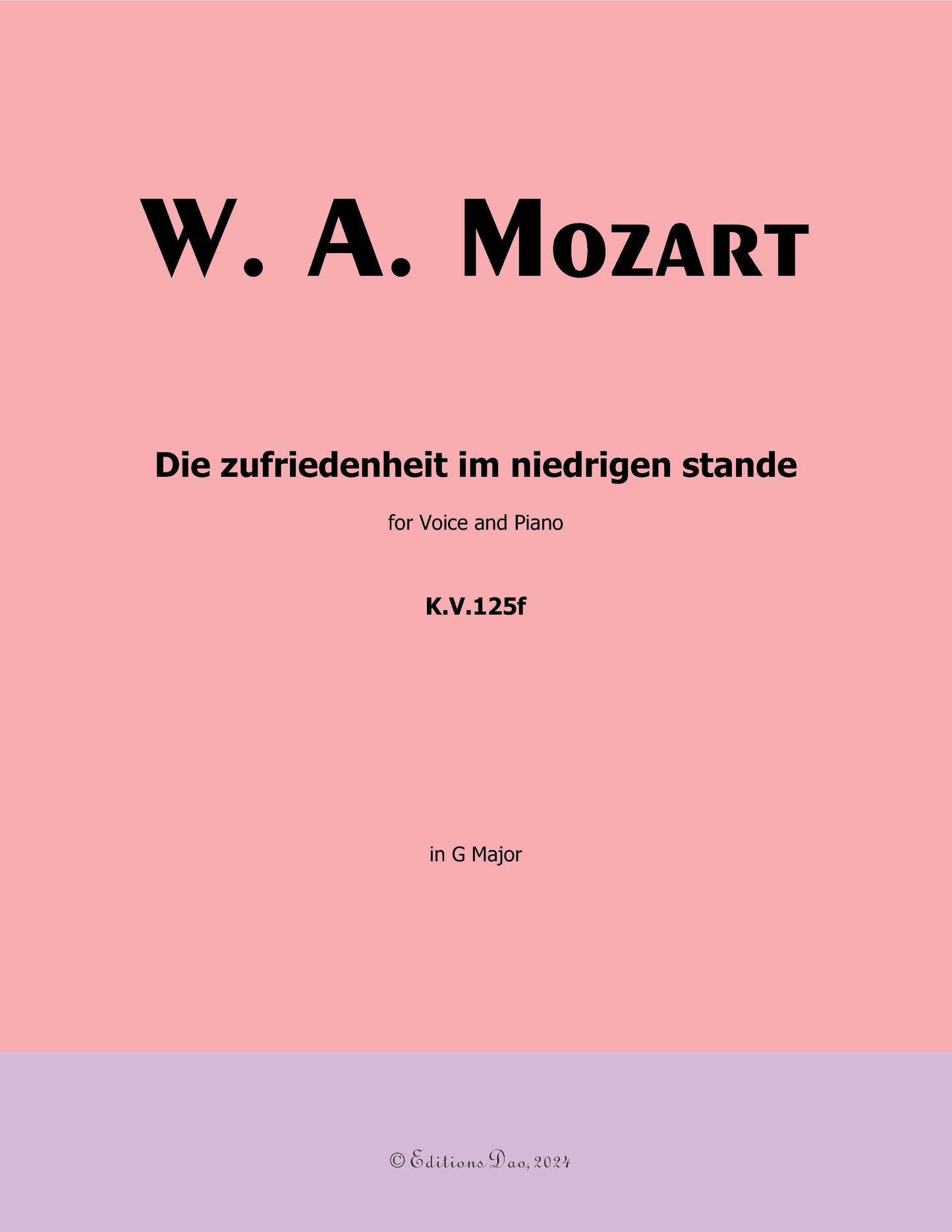 Die zufriedenheit im niedrigen stande, by W. A. Mozart