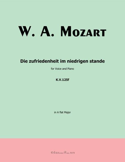 Die zufriedenheit im niedrigen stande, by W. A. Mozart