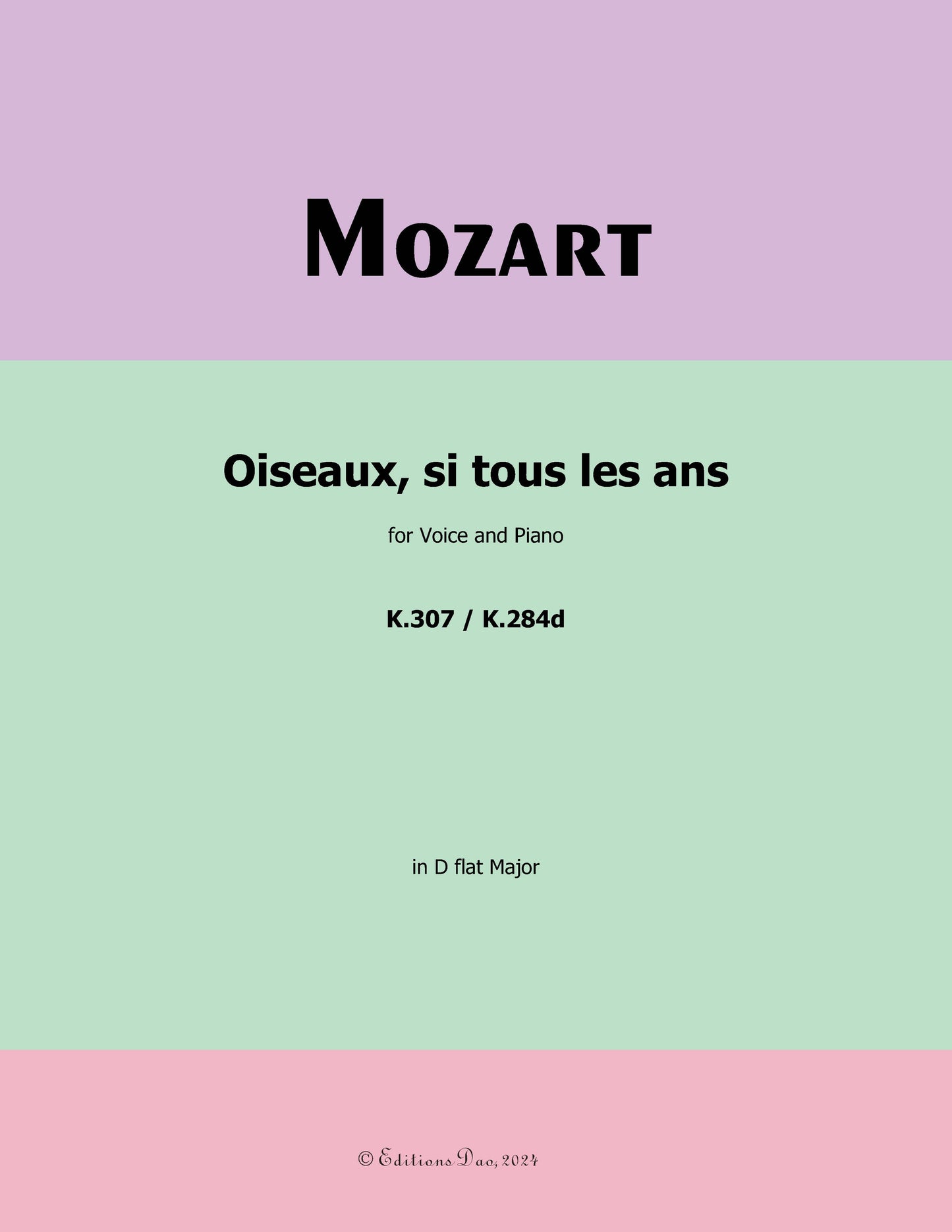 Oiseaux,si tous les ans, by W. A. Mozart