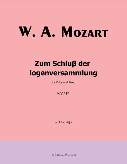 Zum Schluβ der logenversammlung, by W. A. Mozart