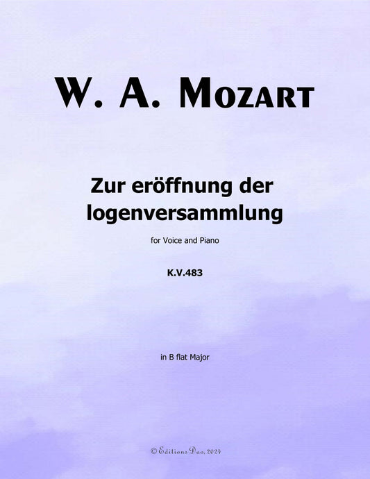 Zur eroffnung der logenversammlung, by W. A. Mozart