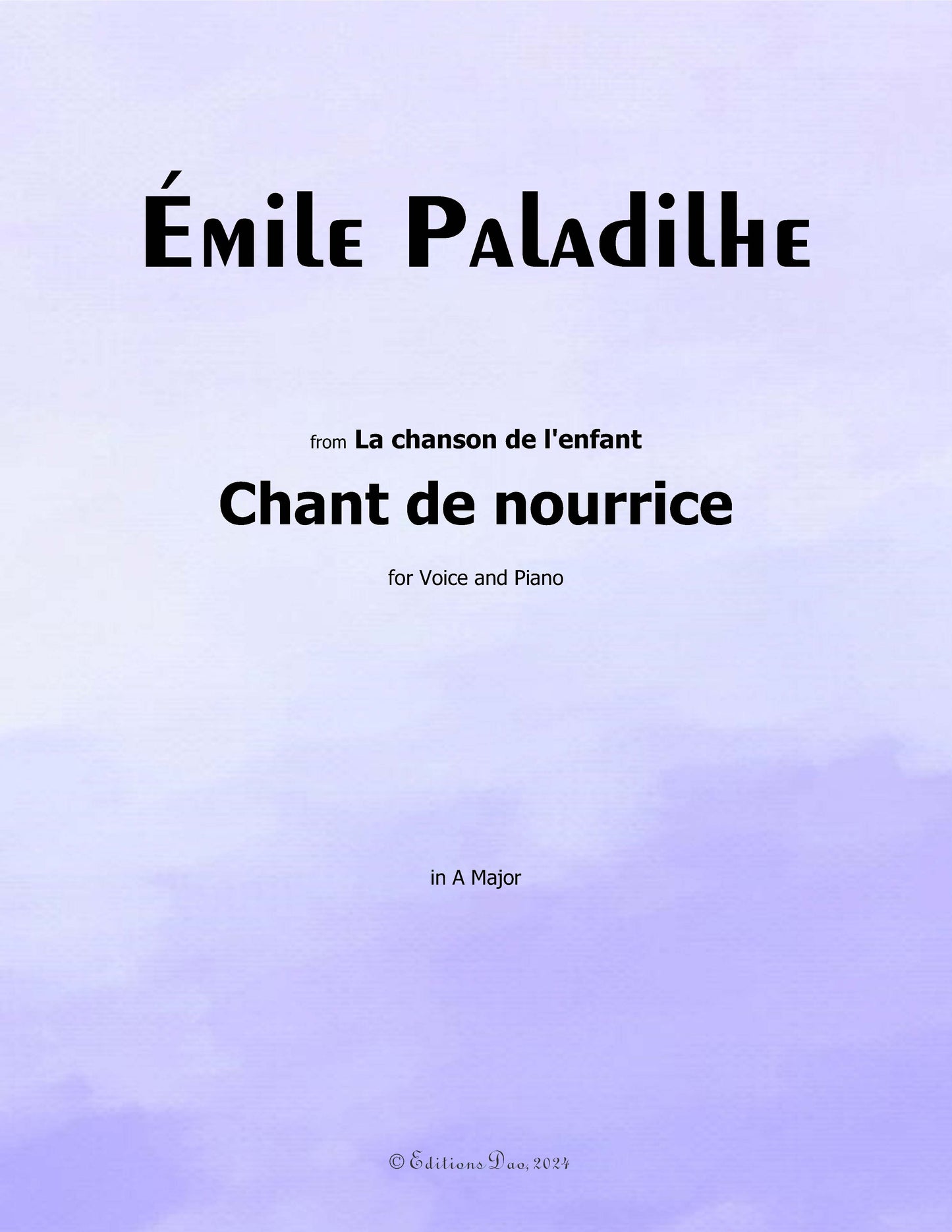 Chant de nourrice, by Paladilhe