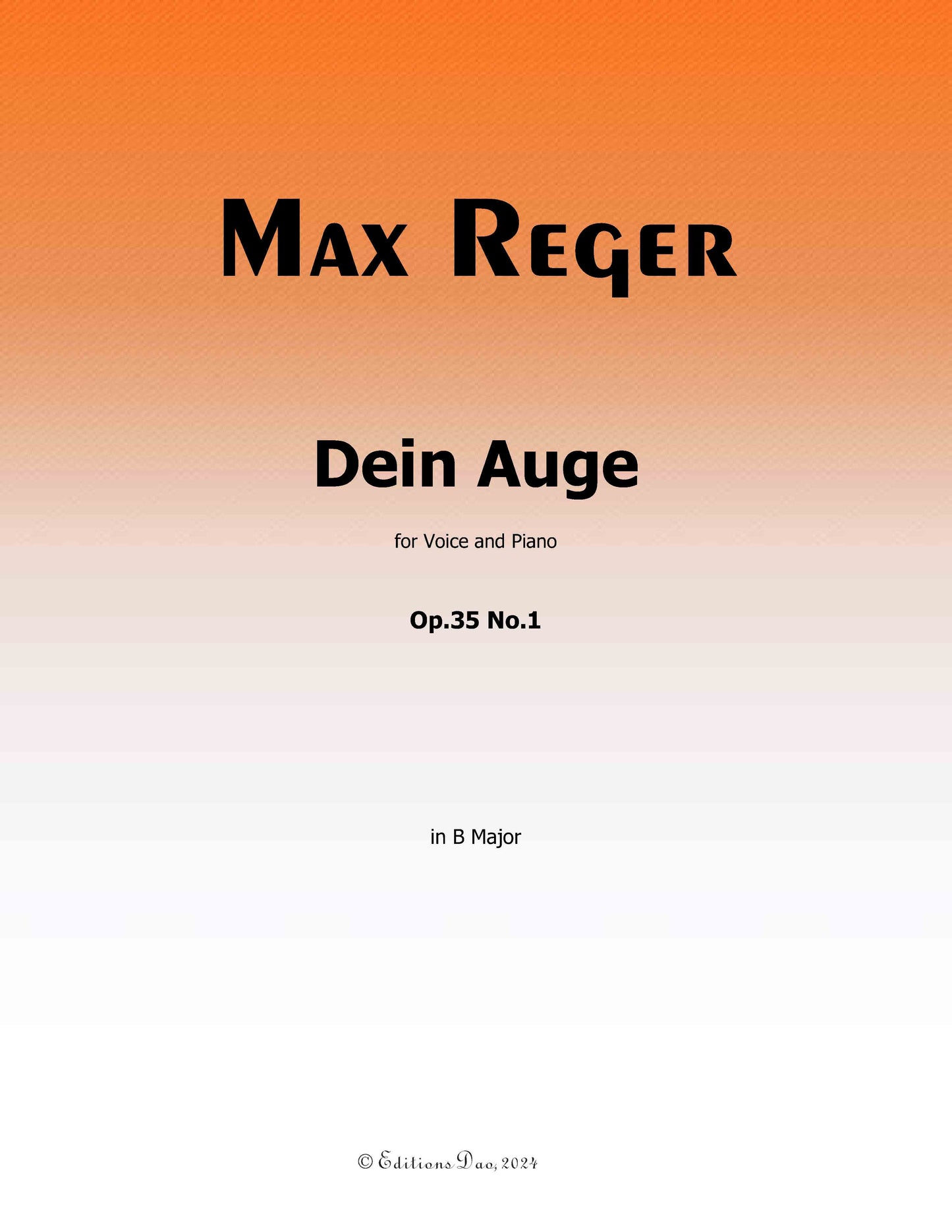 Dein Auge, by M. Reger