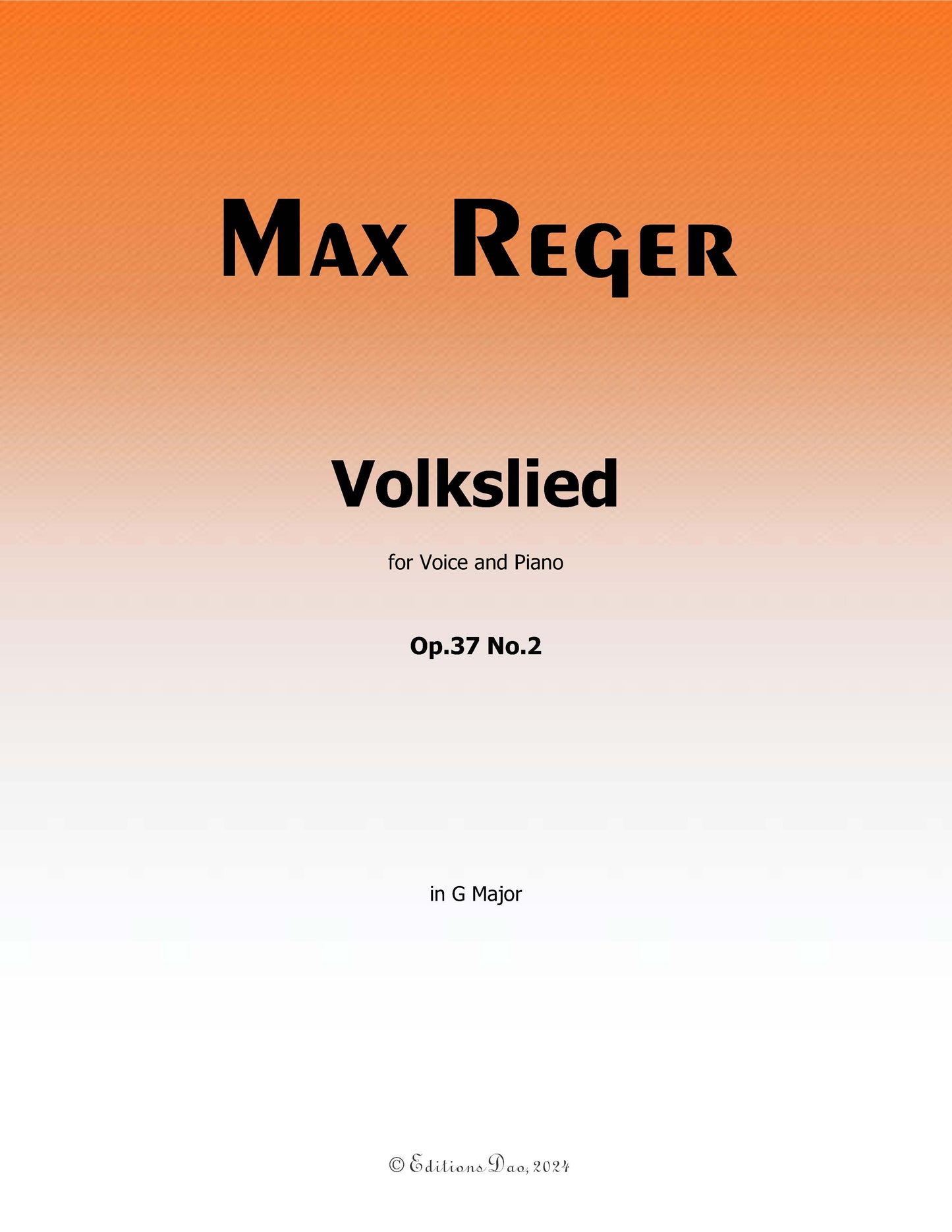 Volkslied, by M. Reger