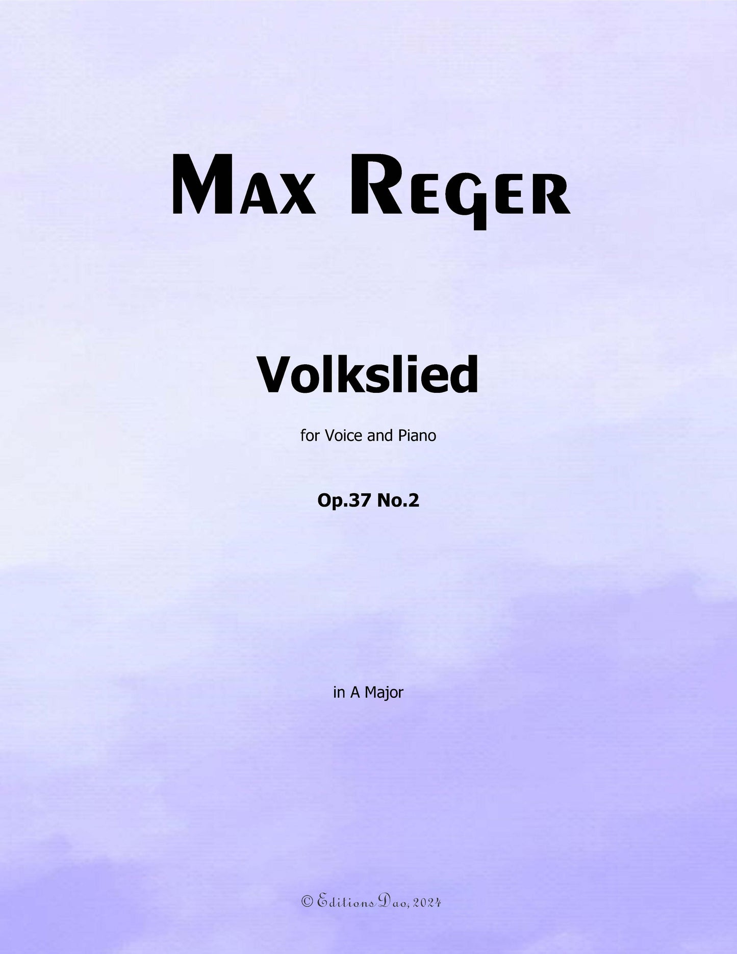 Volkslied, by M. Reger