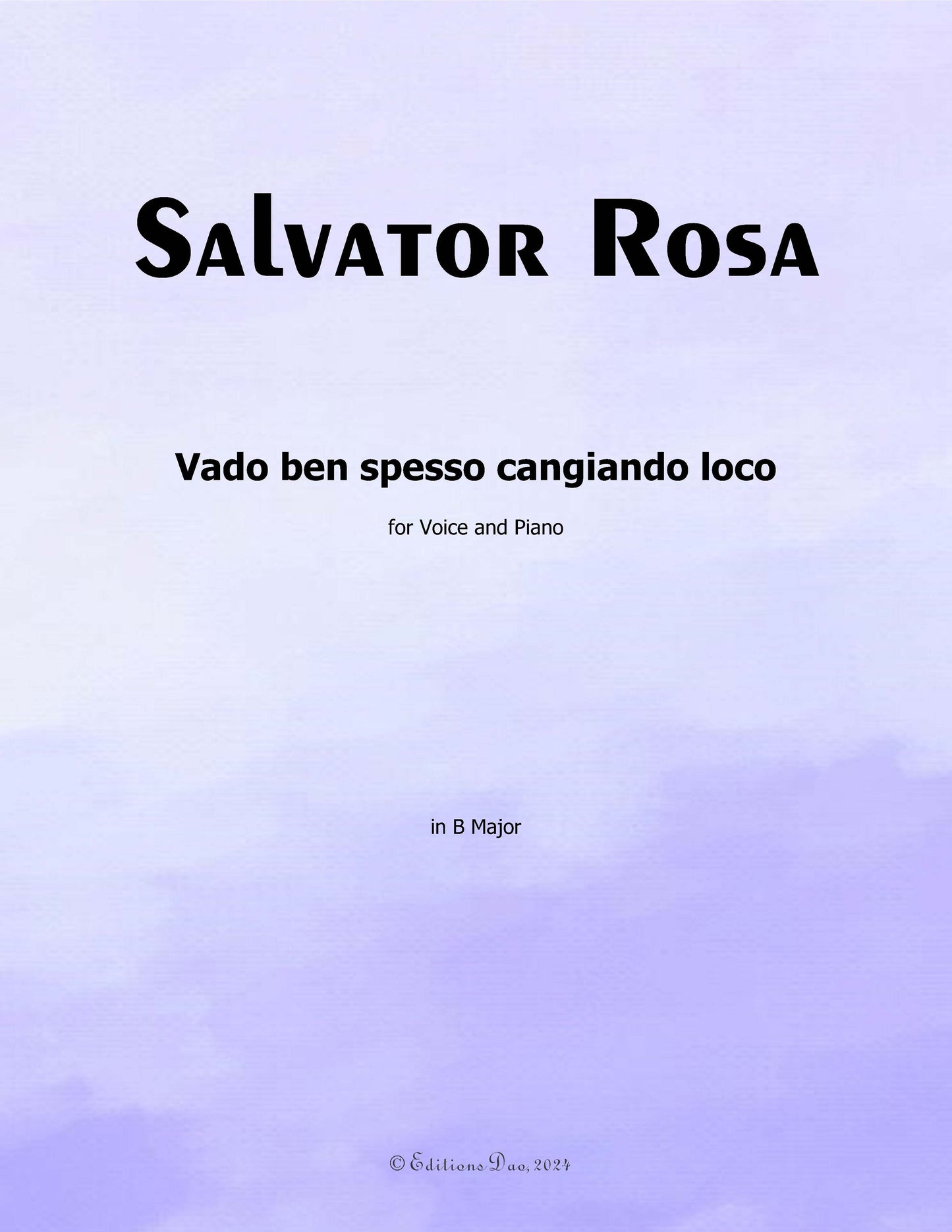 Vado ben spesso cangiando loco, by S. Rosa