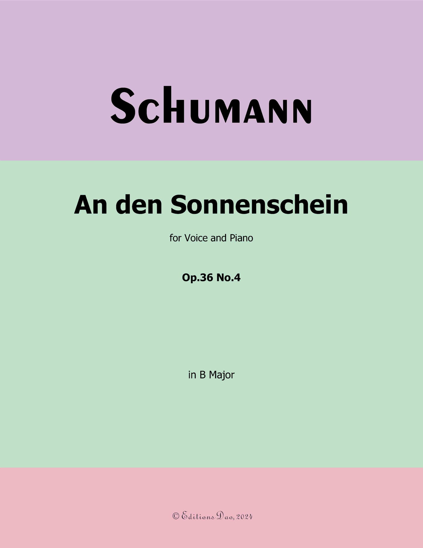 An den Sonnenschein, by R. Schumann