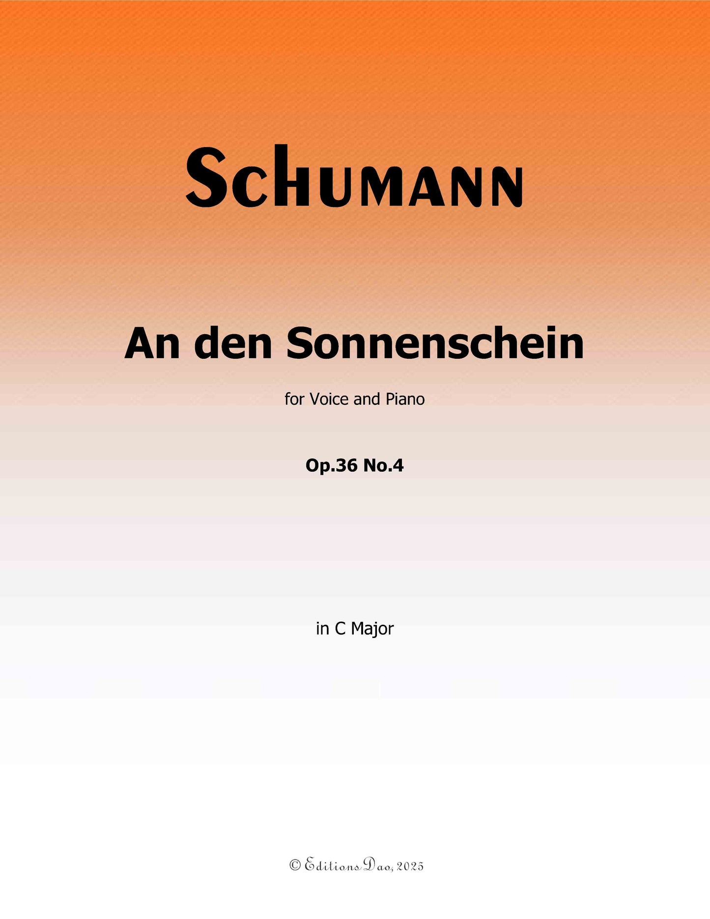 An den Sonnenschein, by R. Schumann