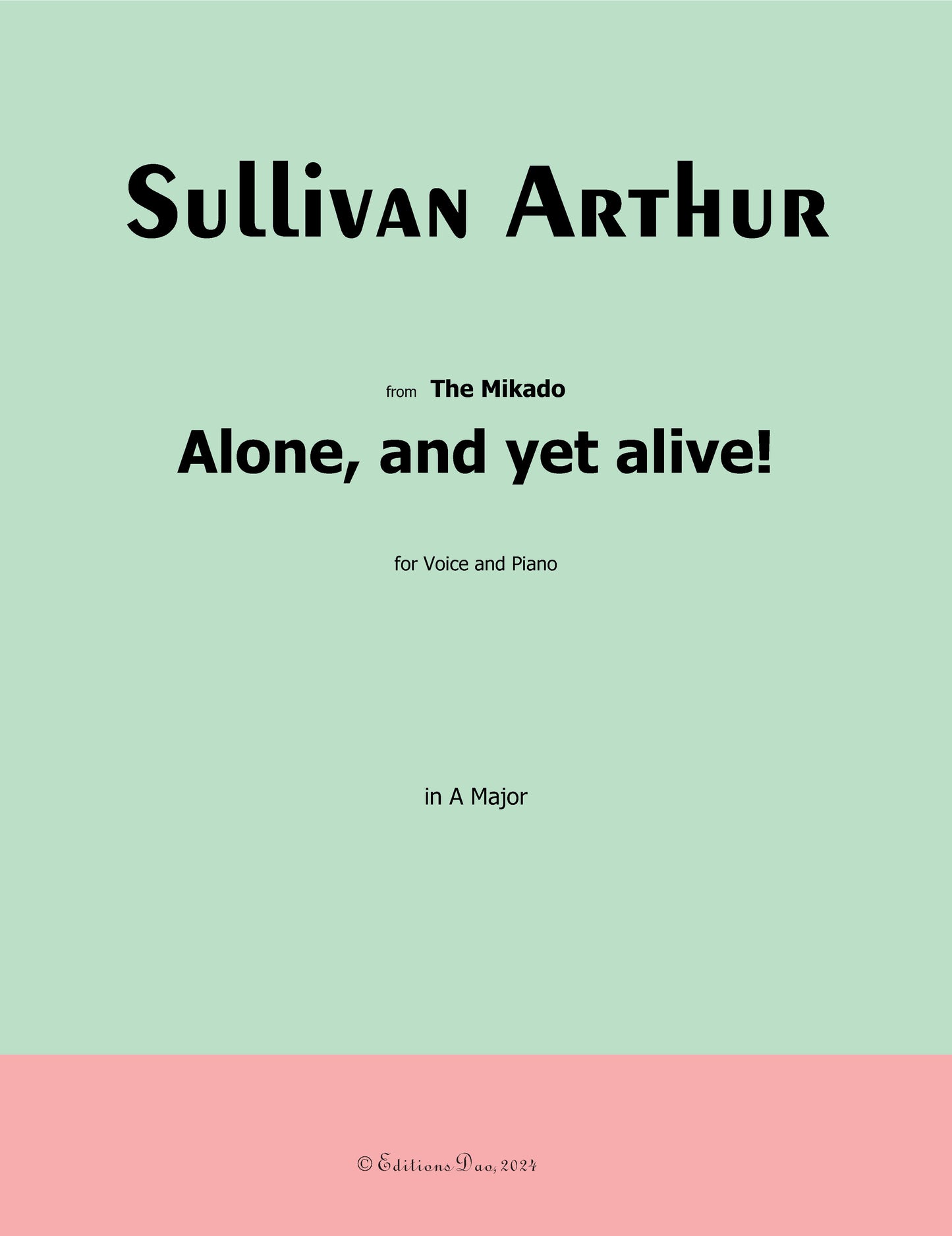 Alone, and Yet Alive! by Arthur Sullivan