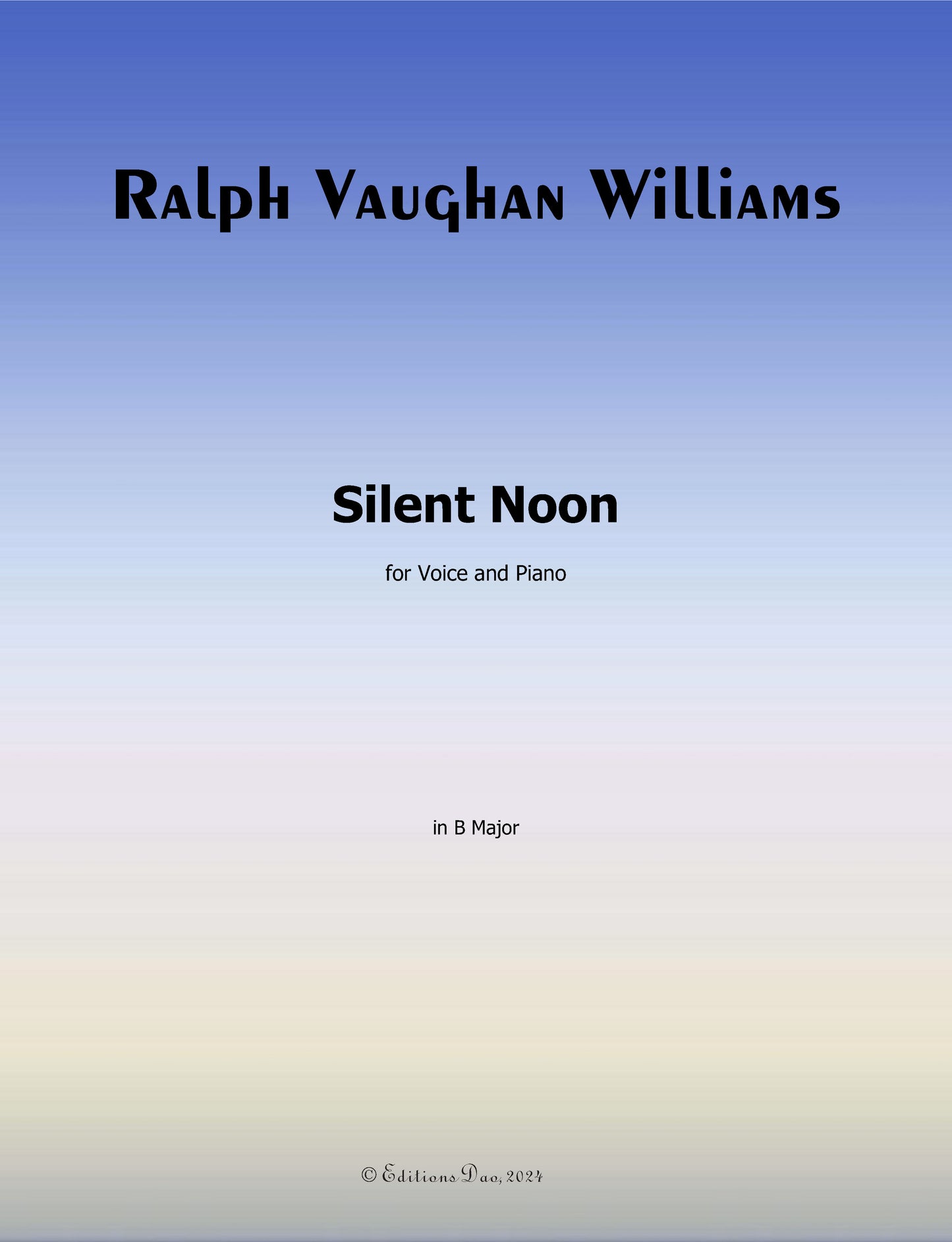 Silent Noon, by Vaughan Williams